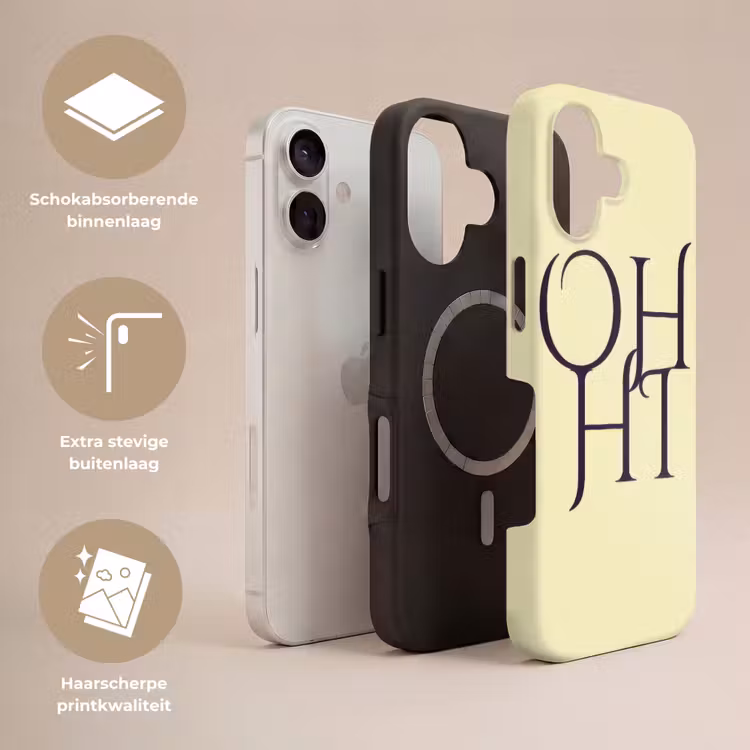 Oh hi - Geel - Monogram Toughcase MagSafe Apple iPhone 17 klein -USP_Lagen_NL