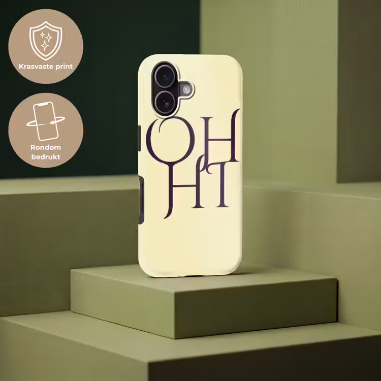 Oh hi - Geel - Monogram Toughcase MagSafe Apple iPhone 17 klein -USP_PrintM_NL