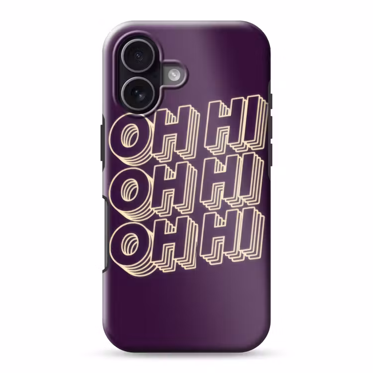 Oh hi - Paars - 3D Toughcase MagSafe Apple iPhone 17 klein -3d