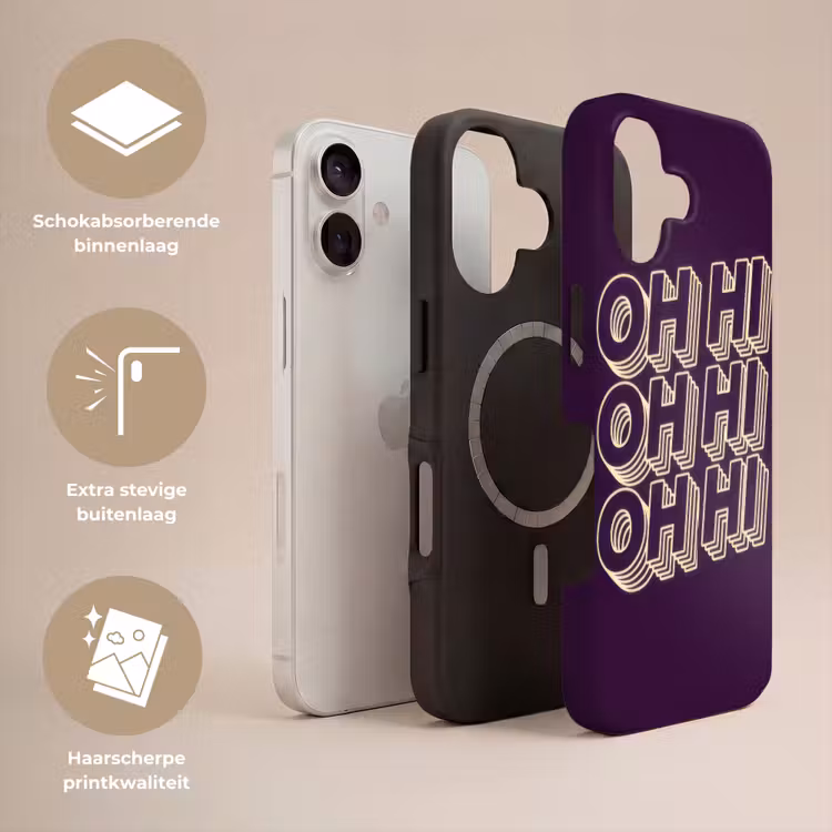 Oh hi - Paars - 3D Toughcase MagSafe Apple iPhone 17 klein -USP_Lagen_NL