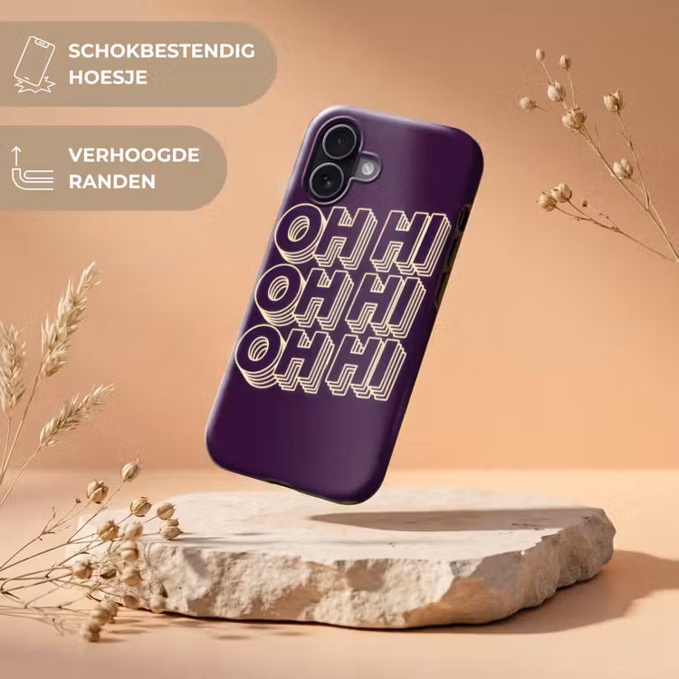 Oh hi - Paars - 3D Toughcase MagSafe Apple iPhone 17 klein -USP_RandenV_NL