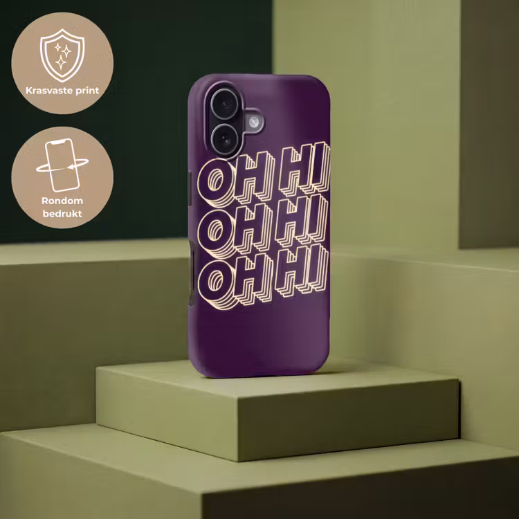 Oh hi - Paars - 3D Toughcase MagSafe Apple iPhone 17 klein -USP_PrintM_NL