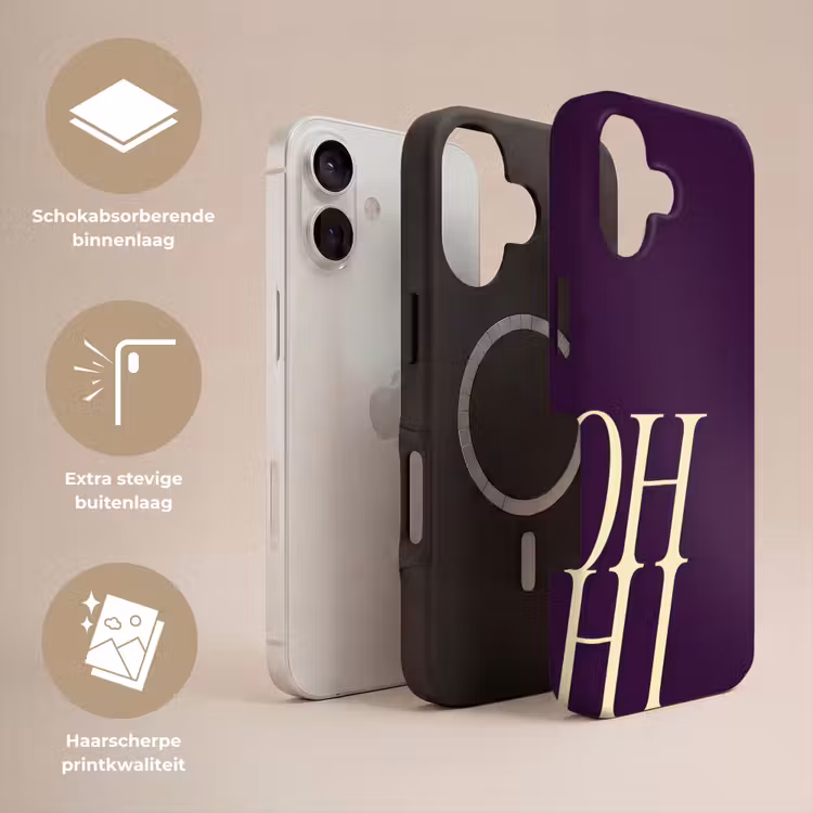 Oh hi - Paars - Cursief Toughcase MagSafe Apple iPhone 17 klein -USP_Lagen_NL
