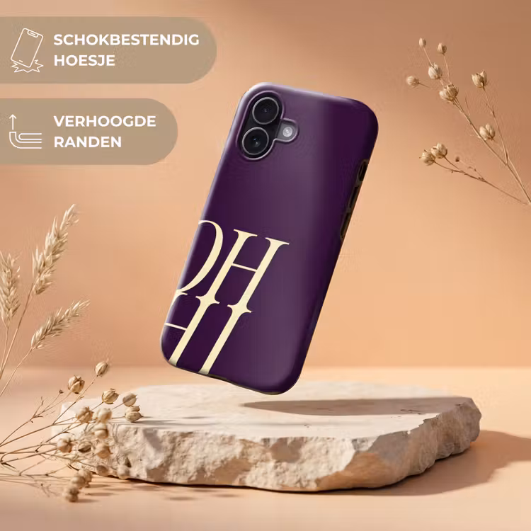 Oh hi - Paars - Cursief Toughcase MagSafe Apple iPhone 17 klein -USP_RandenV_NL