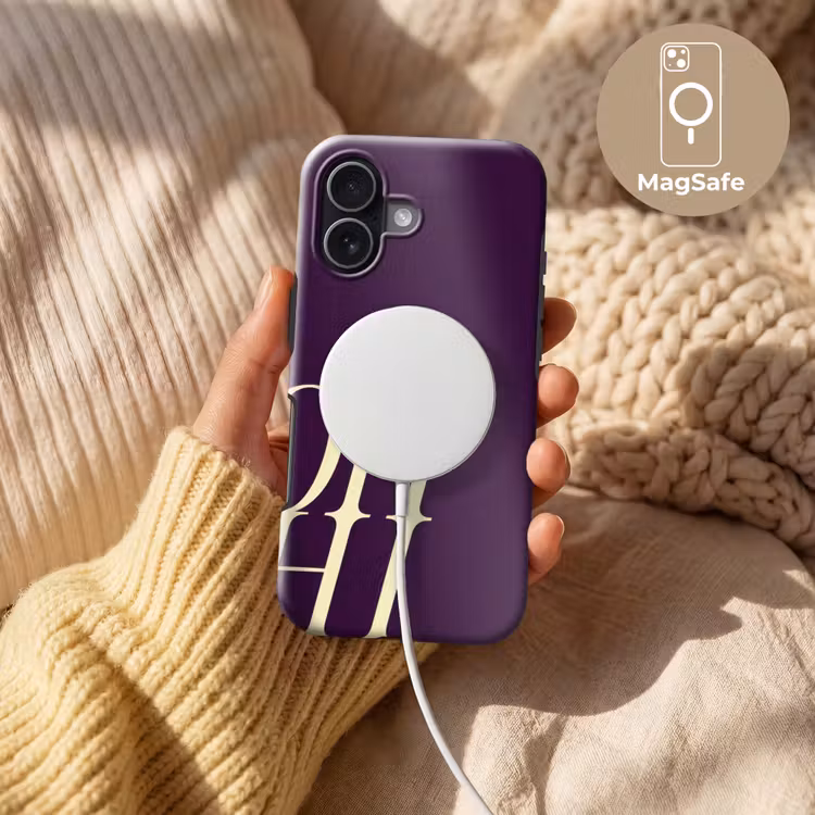 Oh hi - Paars - Cursief Toughcase MagSafe Apple iPhone 17 klein -USP_MagsafeV