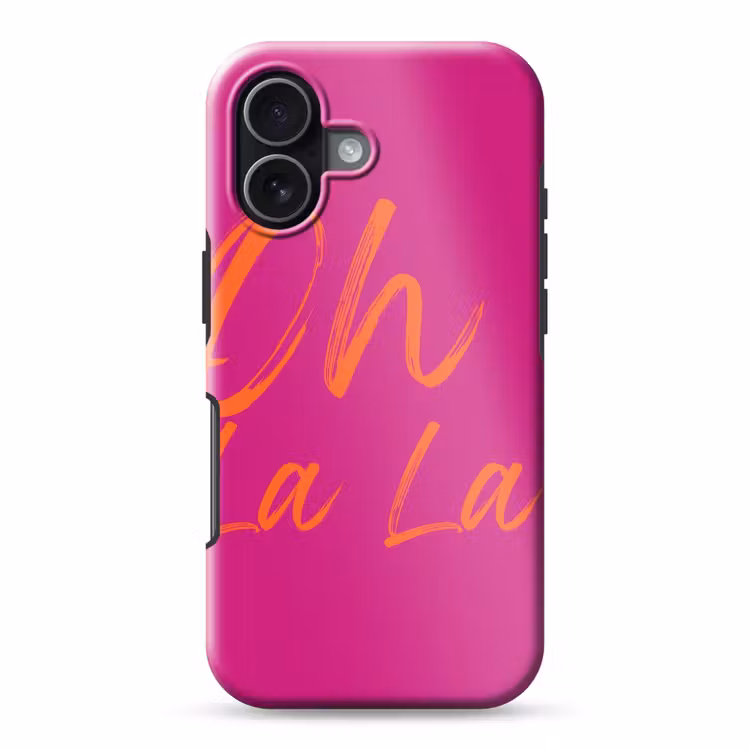 Oh la la - Oranje - Roze Toughcase MagSafe Apple iPhone 17 klein -3d