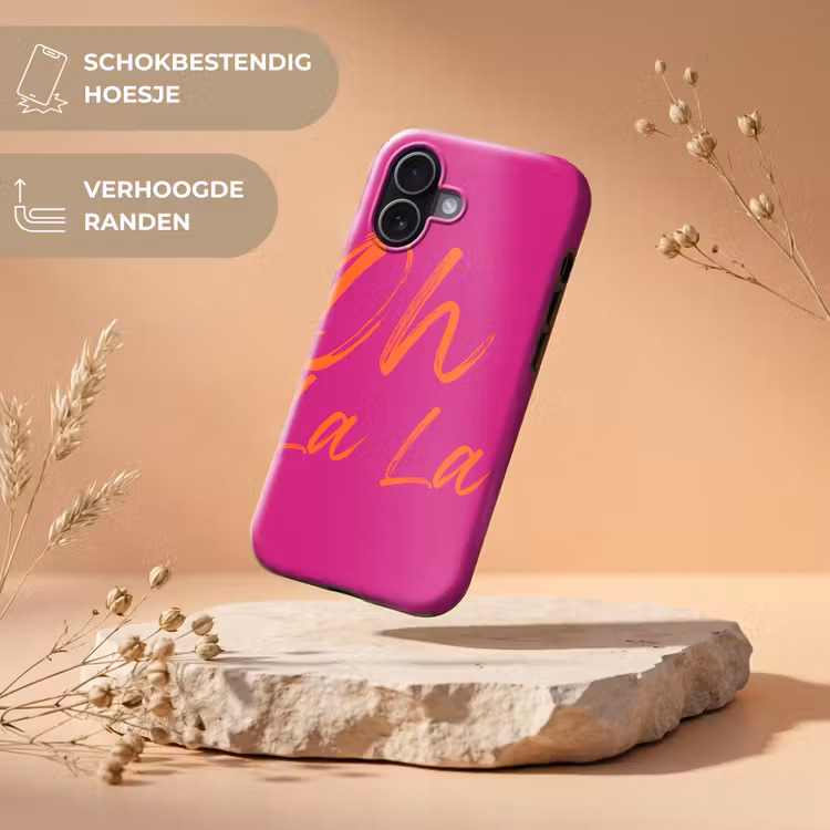 Oh la la - Oranje - Roze Toughcase MagSafe Apple iPhone 17 klein -USP_RandenV_NL