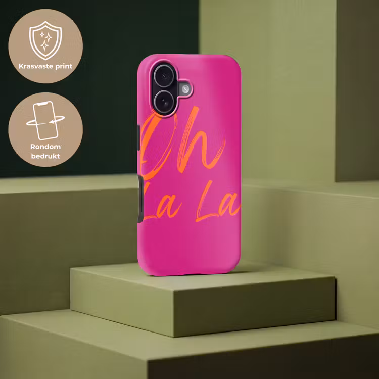 Oh la la - Oranje - Roze Toughcase MagSafe Apple iPhone 17 klein -USP_PrintM_NL