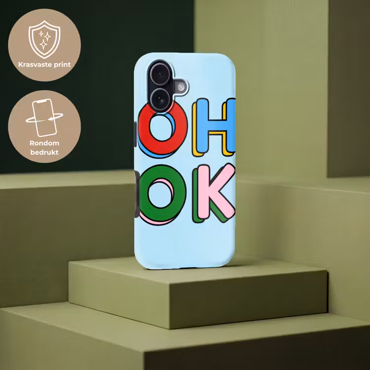 Oh ok - Blauw - Kleurrijk Toughcase MagSafe Apple iPhone 17 klein -USP_PrintM_NL