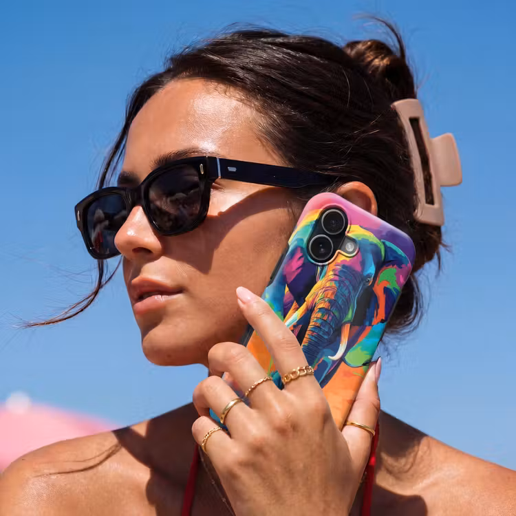 Olifant - Kleurrijk - Lucht - Abstract Toughcase MagSafe Apple iPhone 17 klein -Sfeer2V