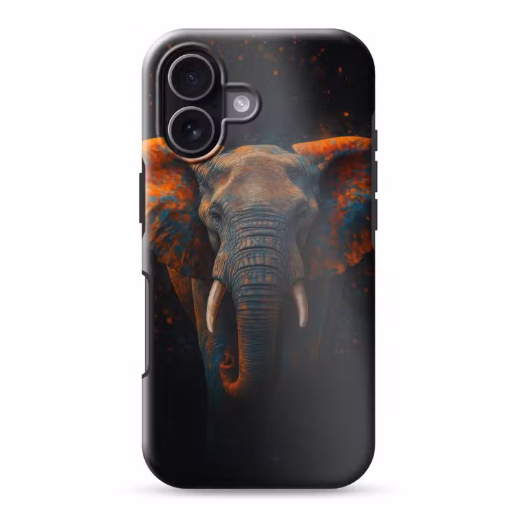 Olifant - Oranje - Oren Toughcase MagSafe Apple iPhone 17 klein -3d