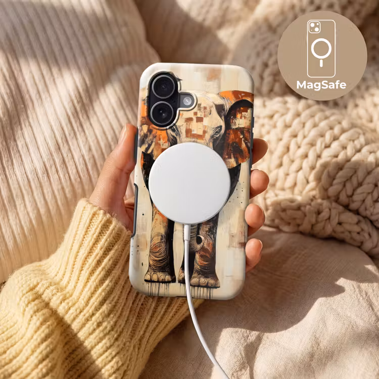 Olifant - Slurf - Mozaïek - Abstract Toughcase MagSafe Apple iPhone 17 klein -USP_MagsafeV