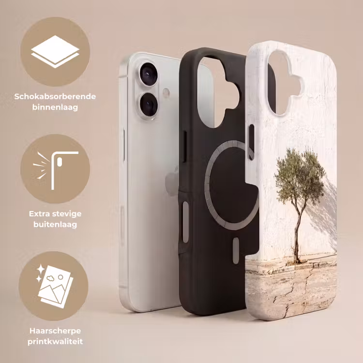 Telefoonhoesje Toughcase - Olijfboom - muur - wit - Olijfboom - muur - wit Toughcase MagSafe Apple iPhone 17 klein
