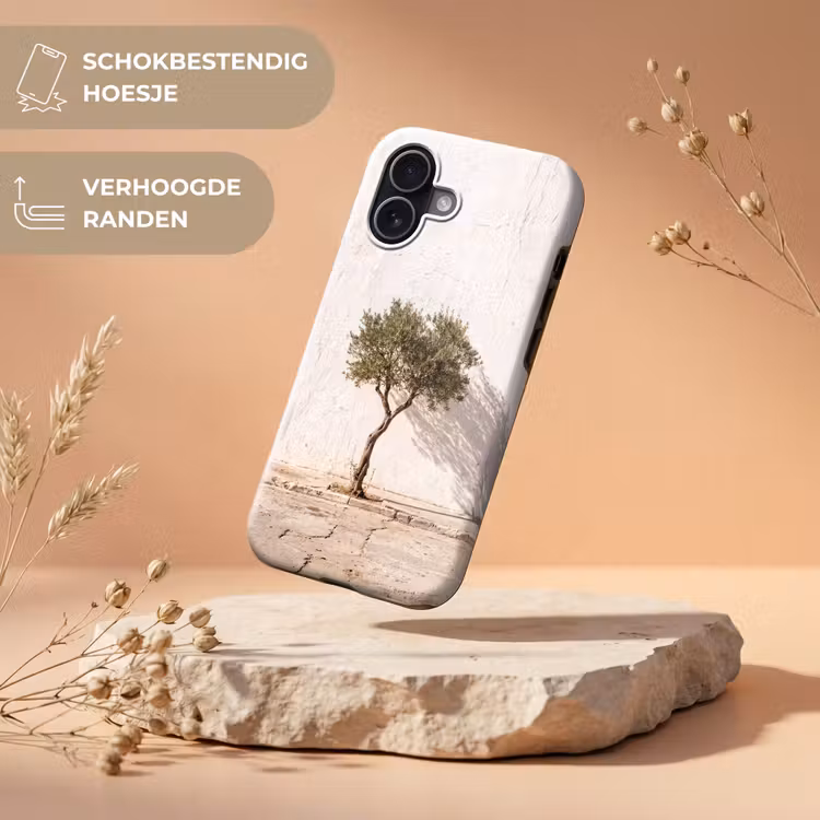Telefoonhoesje Toughcase - Olijfboom - muur - wit - Olijfboom - muur - wit Toughcase MagSafe Apple iPhone 17 klein