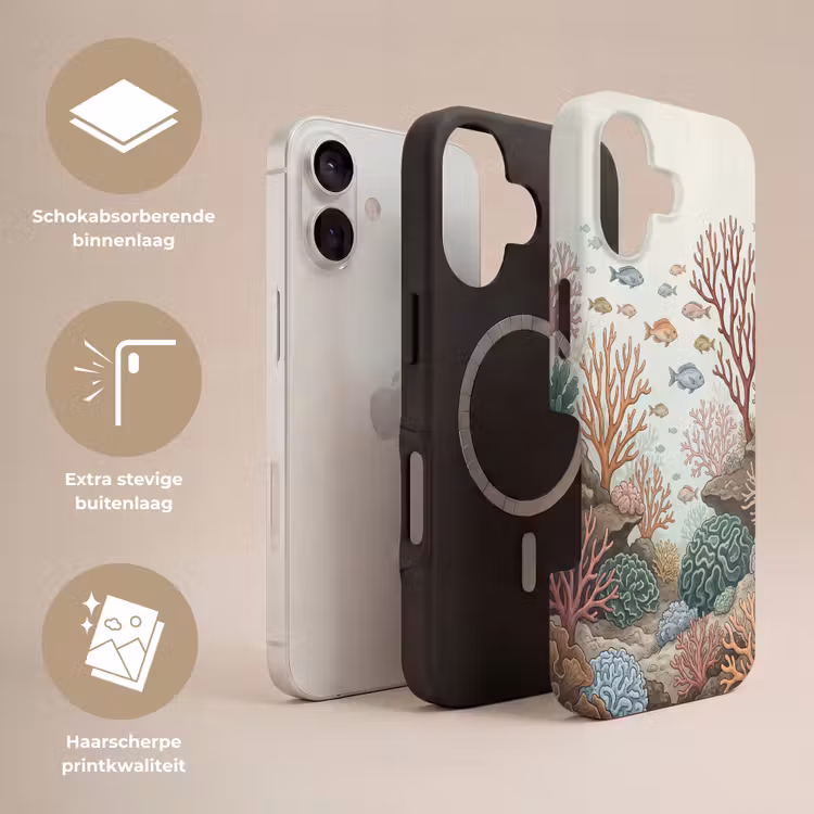Onderwater - Koraal - Vis - Natuur Toughcase MagSafe Apple iPhone 17 klein -USP_Lagen_NL