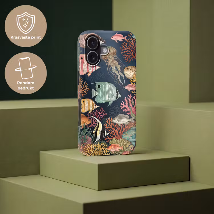 Onderwaterwereld - Vissen - Koraal - Illustratie - Kleurrijk Toughcase MagSafe Apple iPhone 17 klein -USP_PrintM_NL
