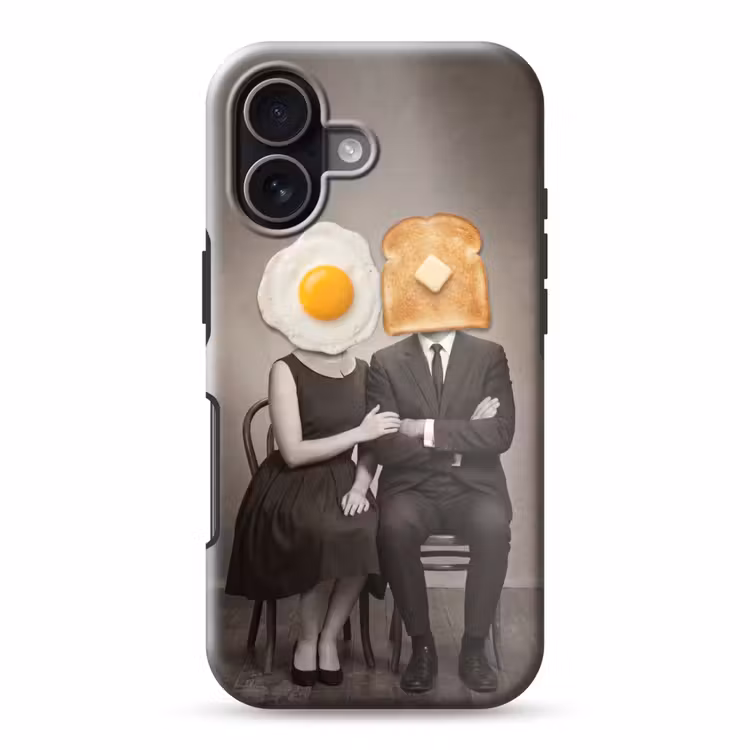 Ontbijt - Koppel - Ei - Brood Toughcase MagSafe Apple iPhone 17 klein -3d