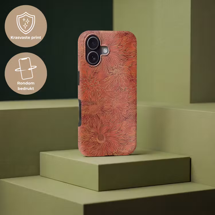 Oosters - Bloemen - Terracotta Toughcase MagSafe Apple iPhone 17 klein 1017 -USP_PrintM_NL