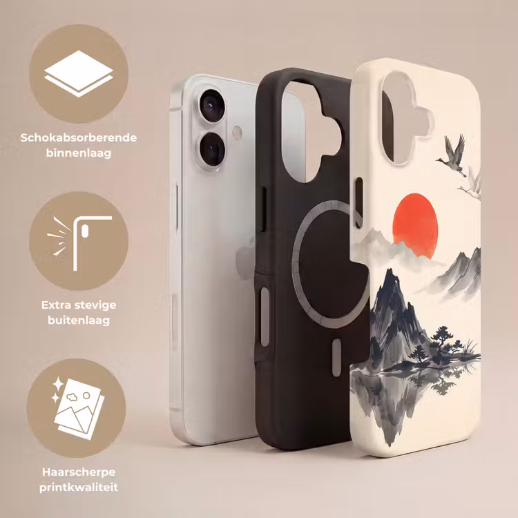 Oosters - Kraanvogels - Landschap Toughcase MagSafe Apple iPhone 17 klein -USP_Lagen_NL