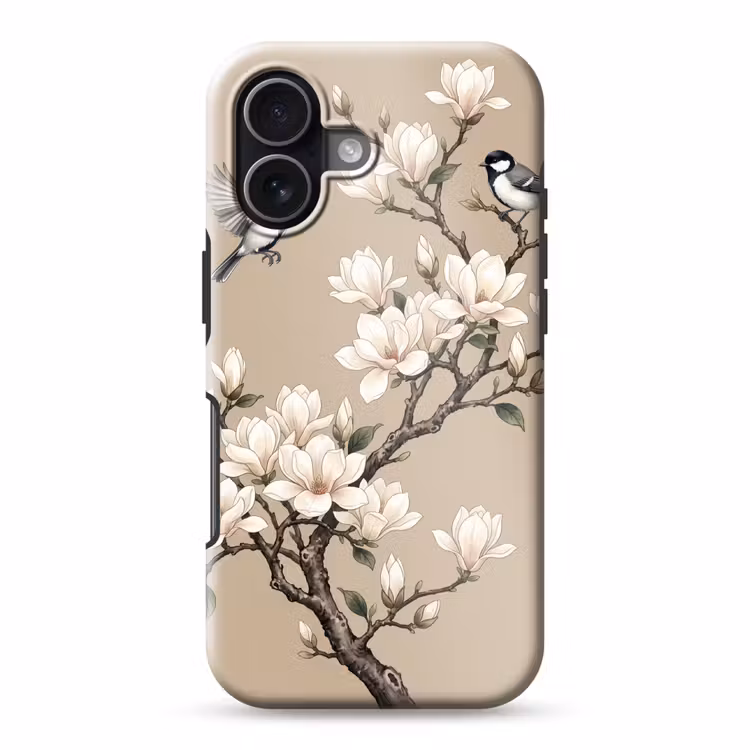 Oosters - Vogels - Beige Toughcase MagSafe Apple iPhone 17 klein -3d