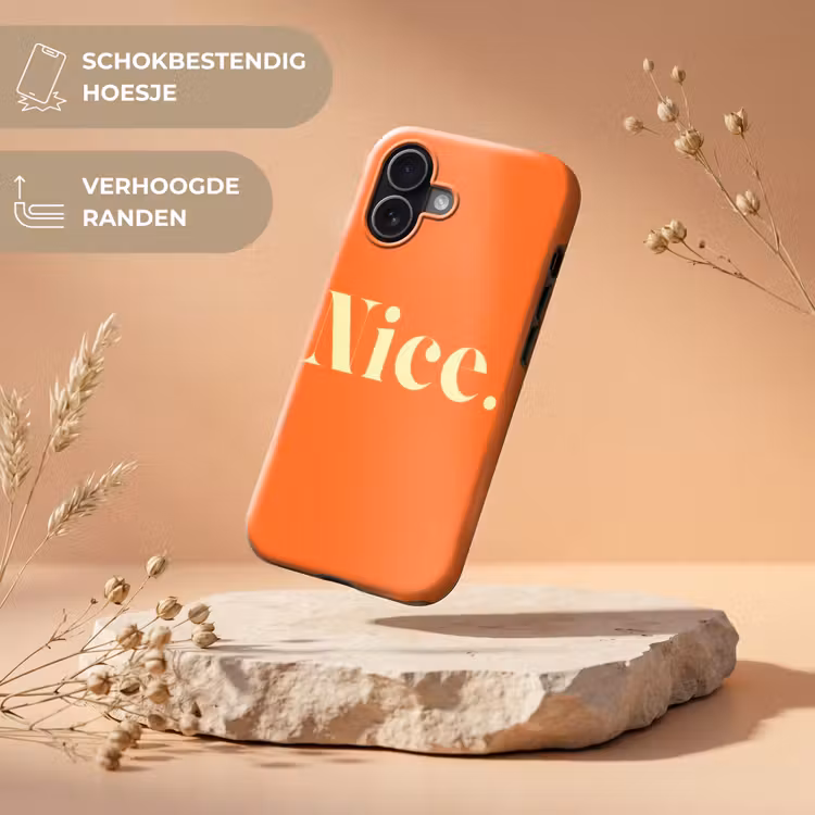 Oranje - Gebroken wit - Nice Toughcase MagSafe Apple iPhone 17 klein -USP_RandenV_NL