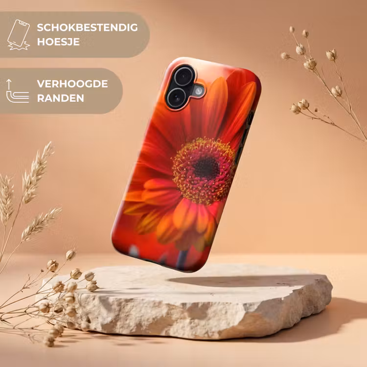 Oranje - Gerbera - Intens Toughcase MagSafe Apple iPhone 17 klein -USP_RandenV_NL