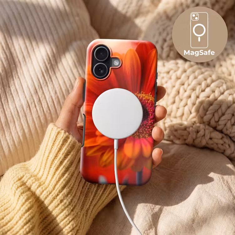 Oranje - Gerbera - Intens Toughcase MagSafe Apple iPhone 17 klein -USP_MagsafeV