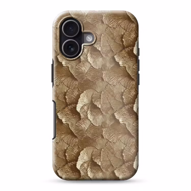 Organisch - Patroon - Bladeren - Goud Toughcase MagSafe Apple iPhone 17 klein 1017 -3d