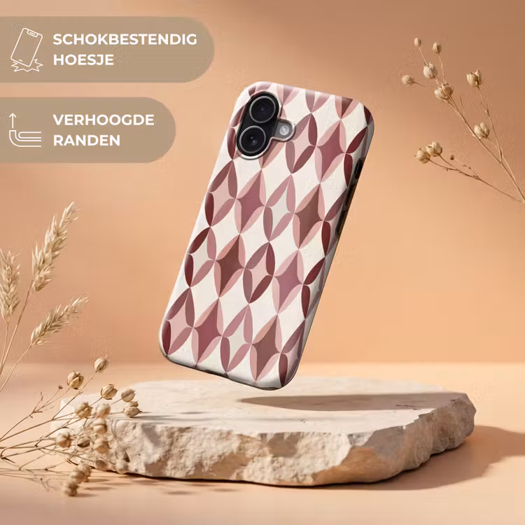 Ovaal - Textuur - Roze Toughcase MagSafe Apple iPhone 17 klein 1017 -USP_RandenV_NL