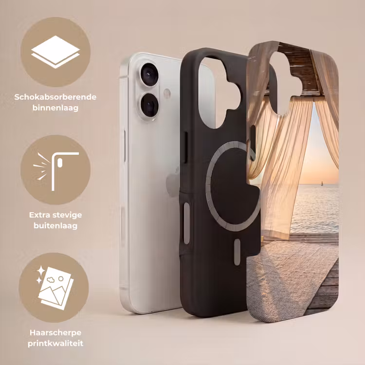 Overkapping - Zee - Zonsondergang - Vakantie - Rust Toughcase MagSafe Apple iPhone 17 klein -USP_Lagen_NL