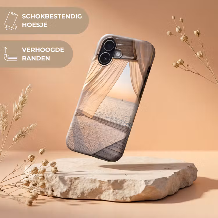 Overkapping - Zee - Zonsondergang - Vakantie - Rust Toughcase MagSafe Apple iPhone 17 klein -USP_RandenV_NL