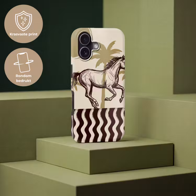 Paard - Galopperend - Woestijn - Illustratie Toughcase MagSafe Apple iPhone 17 klein -USP_PrintM_NL