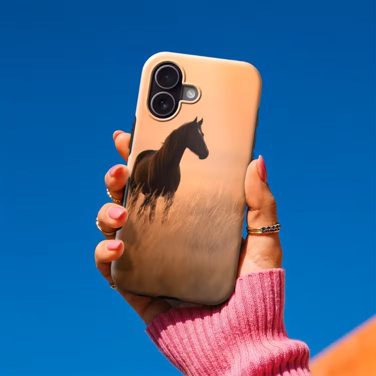 Paard - Grasveld - Zonsondergang Toughcase MagSafe Apple iPhone 17 klein -Sfeer1V