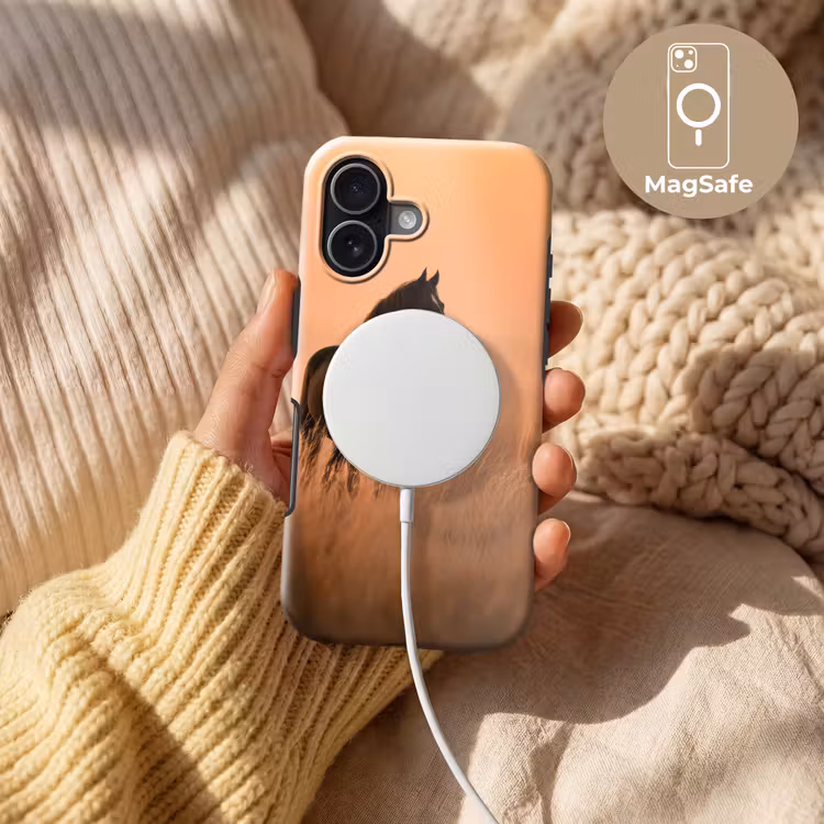 Paard - Grasveld - Zonsondergang Toughcase MagSafe Apple iPhone 17 klein -USP_MagsafeV