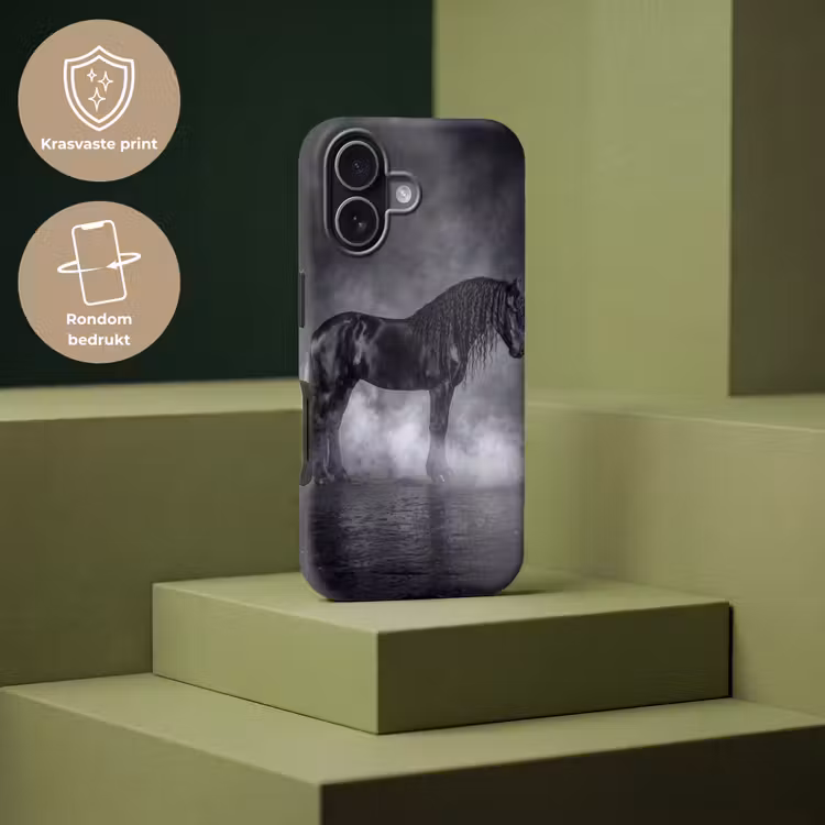 Paard - Magisch - Zwart Toughcase MagSafe Apple iPhone 17 klein -USP_PrintM_NL