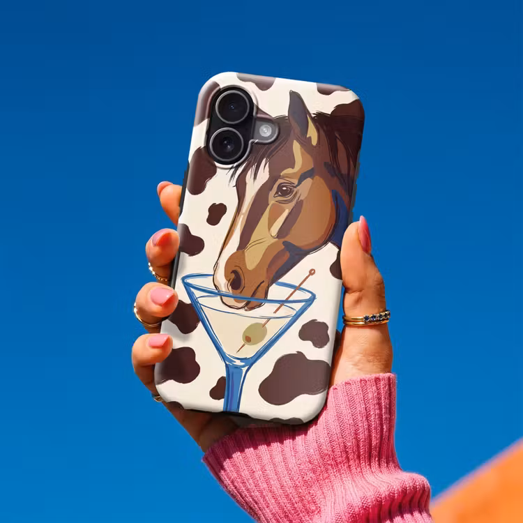 Paard - Martini - Dieren - Abstract - Bruin Toughcase MagSafe Apple iPhone 17 klein -Sfeer1V