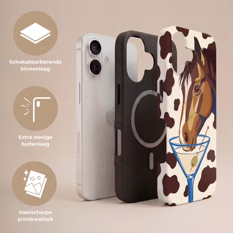 Paard - Martini - Dieren - Abstract - Bruin Toughcase MagSafe Apple iPhone 17 klein -USP_Lagen_NL
