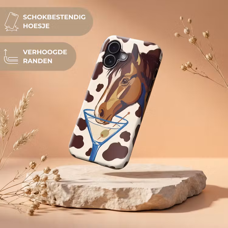 Paard - Martini - Dieren - Abstract - Bruin Toughcase MagSafe Apple iPhone 17 klein -USP_RandenV_NL