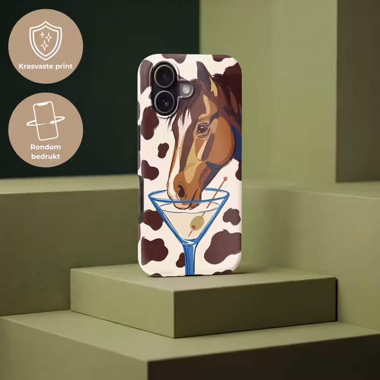 Paard - Martini - Dieren - Abstract - Bruin Toughcase MagSafe Apple iPhone 17 klein -USP_PrintM_NL