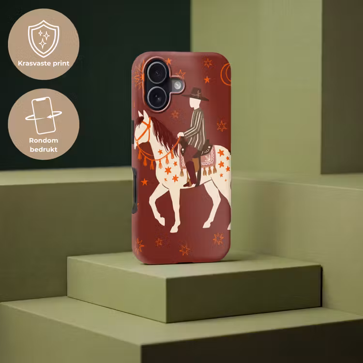 Paard - Ruiter - Sterren - Nacht - Illustratie Toughcase MagSafe Apple iPhone 17 klein -USP_PrintM_NL