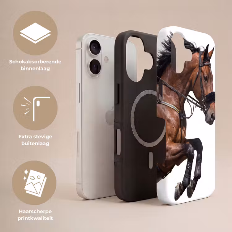 Paard - Springen - Modern Toughcase MagSafe Apple iPhone 17 klein -USP_Lagen_NL