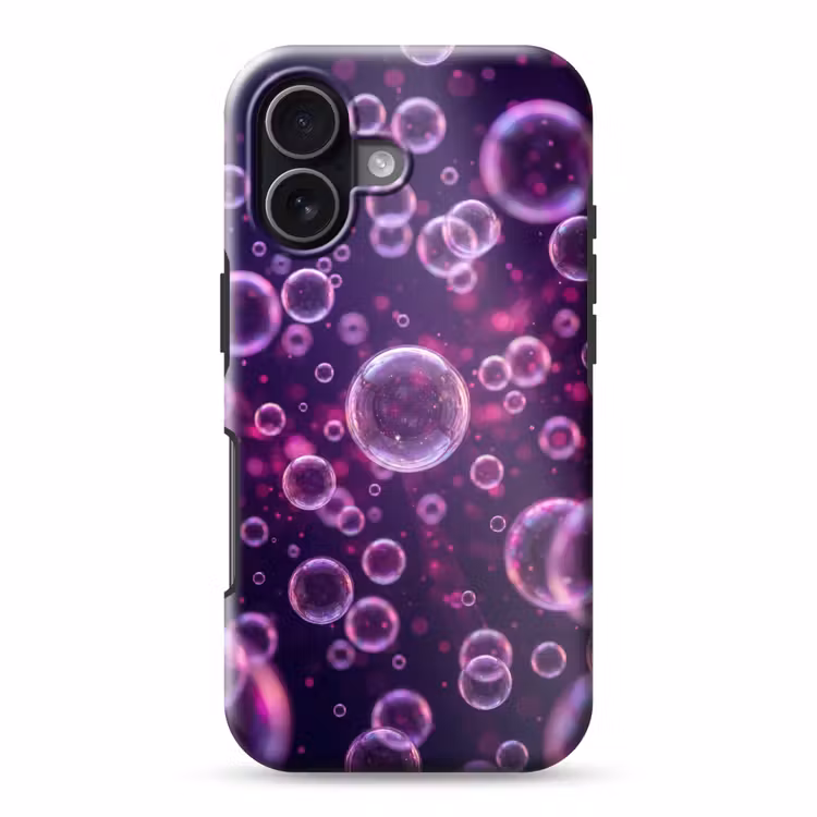 Paars - Bubbels - Schuim Toughcase MagSafe Apple iPhone 17 klein -3d