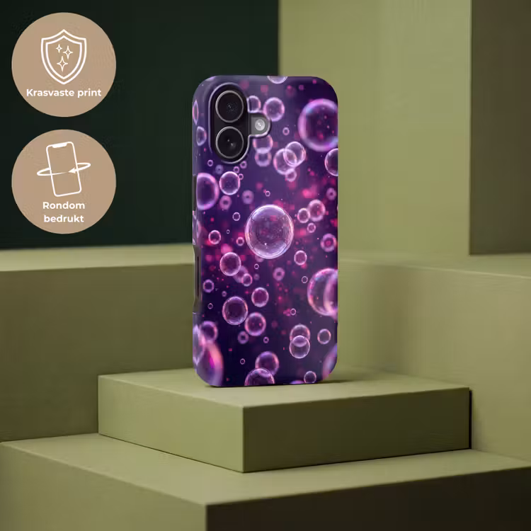 Paars - Bubbels - Schuim Toughcase MagSafe Apple iPhone 17 klein -USP_PrintM_NL