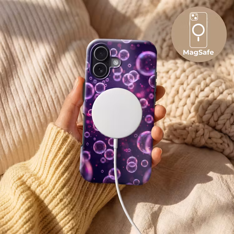Paars - Bubbels - Schuim Toughcase MagSafe Apple iPhone 17 klein -USP_MagsafeV