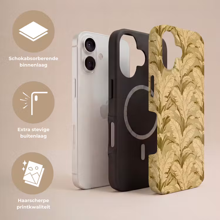 Palmbladeren - Klassiek - Groen Toughcase MagSafe Apple iPhone 17 klein 1017 -USP_Lagen_NL