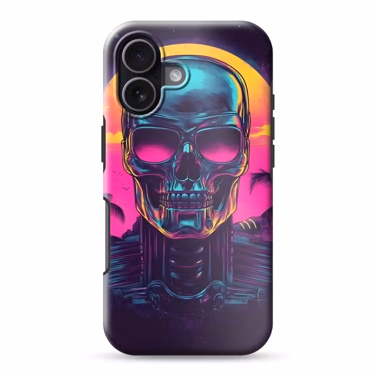 Palmbomen - Hoofd - Metallic - Zonsondergang Toughcase MagSafe Apple iPhone 17 klein -3d