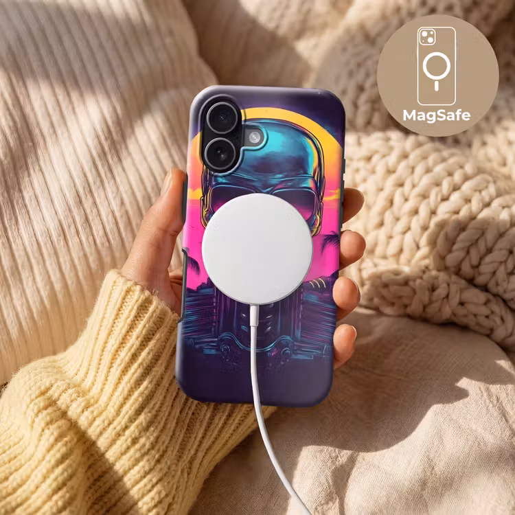 Palmbomen - Hoofd - Metallic - Zonsondergang Toughcase MagSafe Apple iPhone 17 klein -USP_MagsafeV