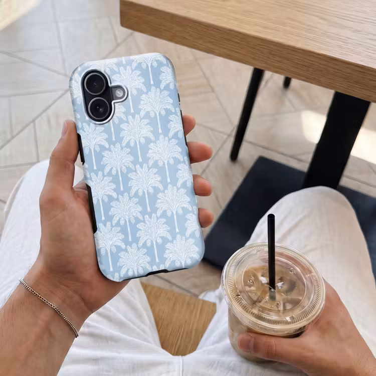 Palmboom - Modern - Blauw Toughcase MagSafe Apple iPhone 17 klein 1017 -Sfeer1M