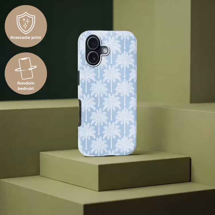 Palmboom - Modern - Blauw Toughcase MagSafe Apple iPhone 17 klein 1017 -USP_PrintM_NL