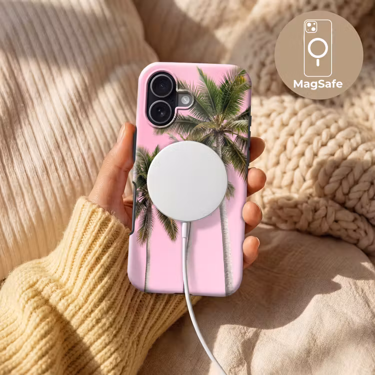 Palmboom - Tropisch - Pink Toughcase MagSafe Apple iPhone 17 klein -USP_MagsafeV